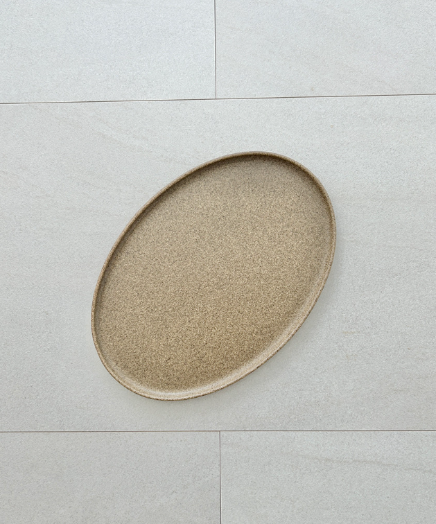 Dune Brown Oval Flat Plate 27.5cm