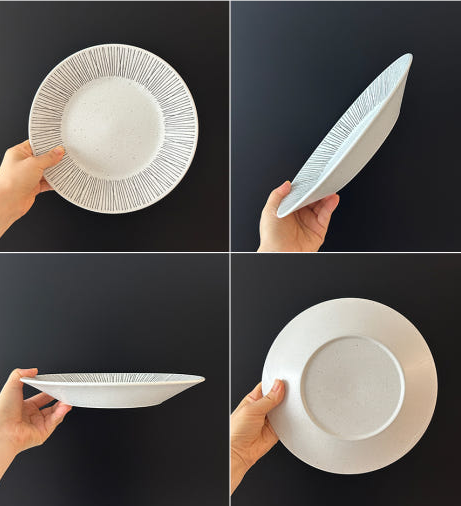 Mino Herringbone Round Plate 23.5cm