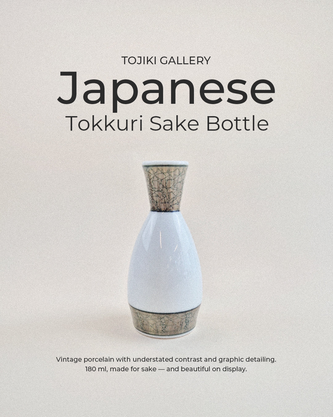 Japanese Porcelain Tokkuri Sake Bottle 180 ml
