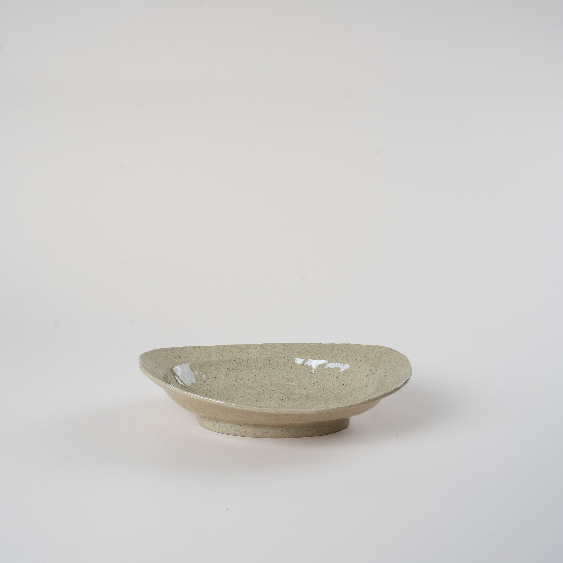 Warm Beige Oval Bowl 25.3cm