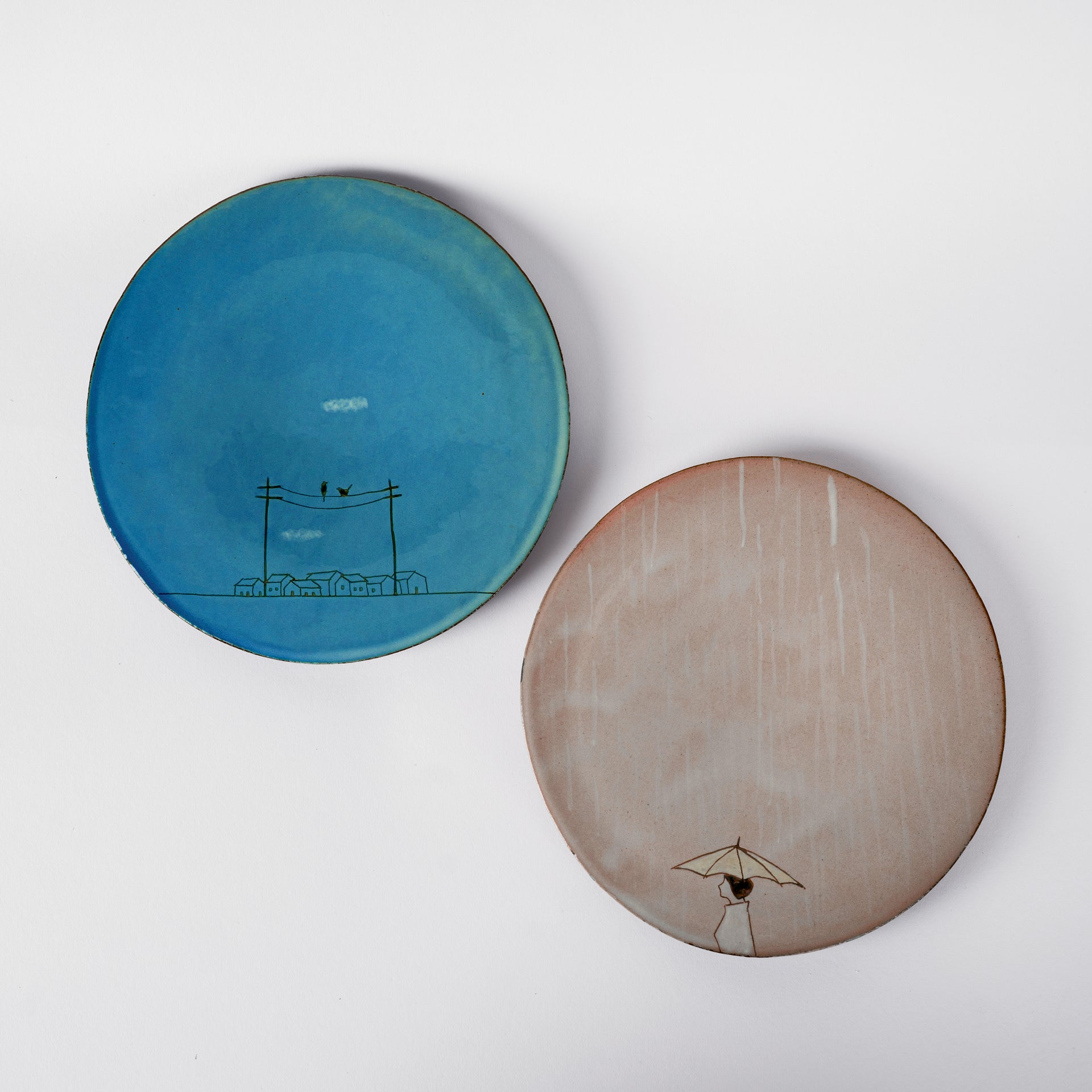 [ Mowan ] Hand-Painted Ceramic Plate 2 Colours