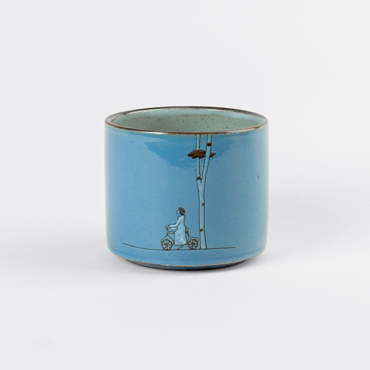 [ Mowan ] Hand-Painted Village Ceramic Tea Cup 3 Designs Blue