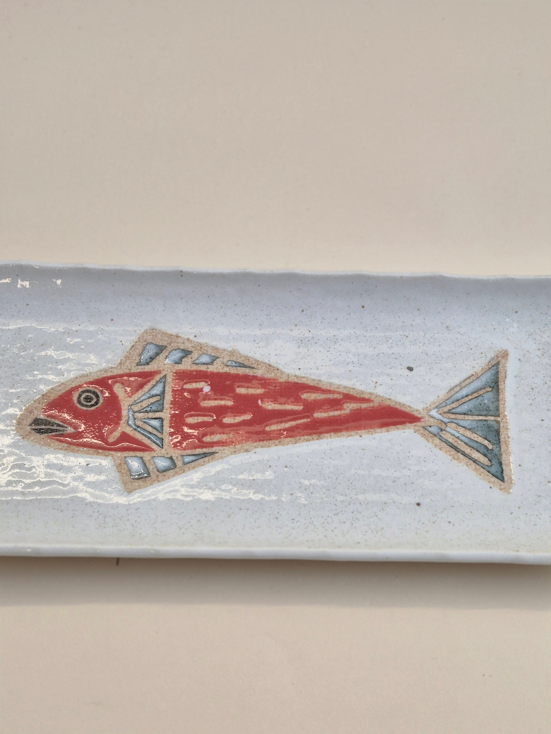 Shikaku  Illustration Long Rectangular Plate 27.5cm